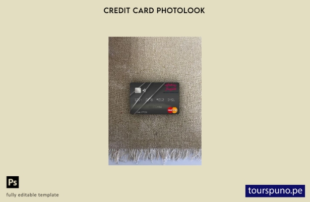 listo para imprimir Plantilla frontal de aspecto fotográfico de Mastercard d 119
